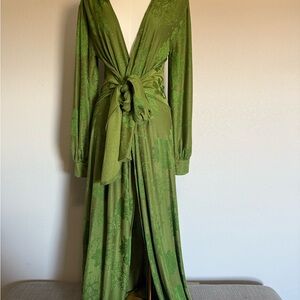 Elegant Green Wrap Dress